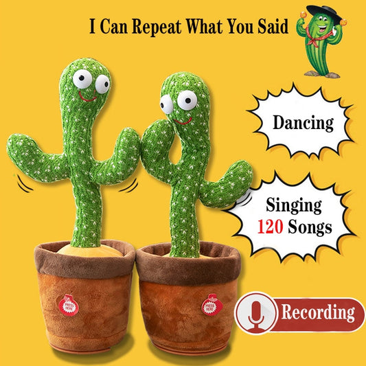 Lovely Dancing Cactus, Talking Toy USB Charging, Sound Record Repeat Doll, Cactus Kids Education Toys, Gift Birthday Present.